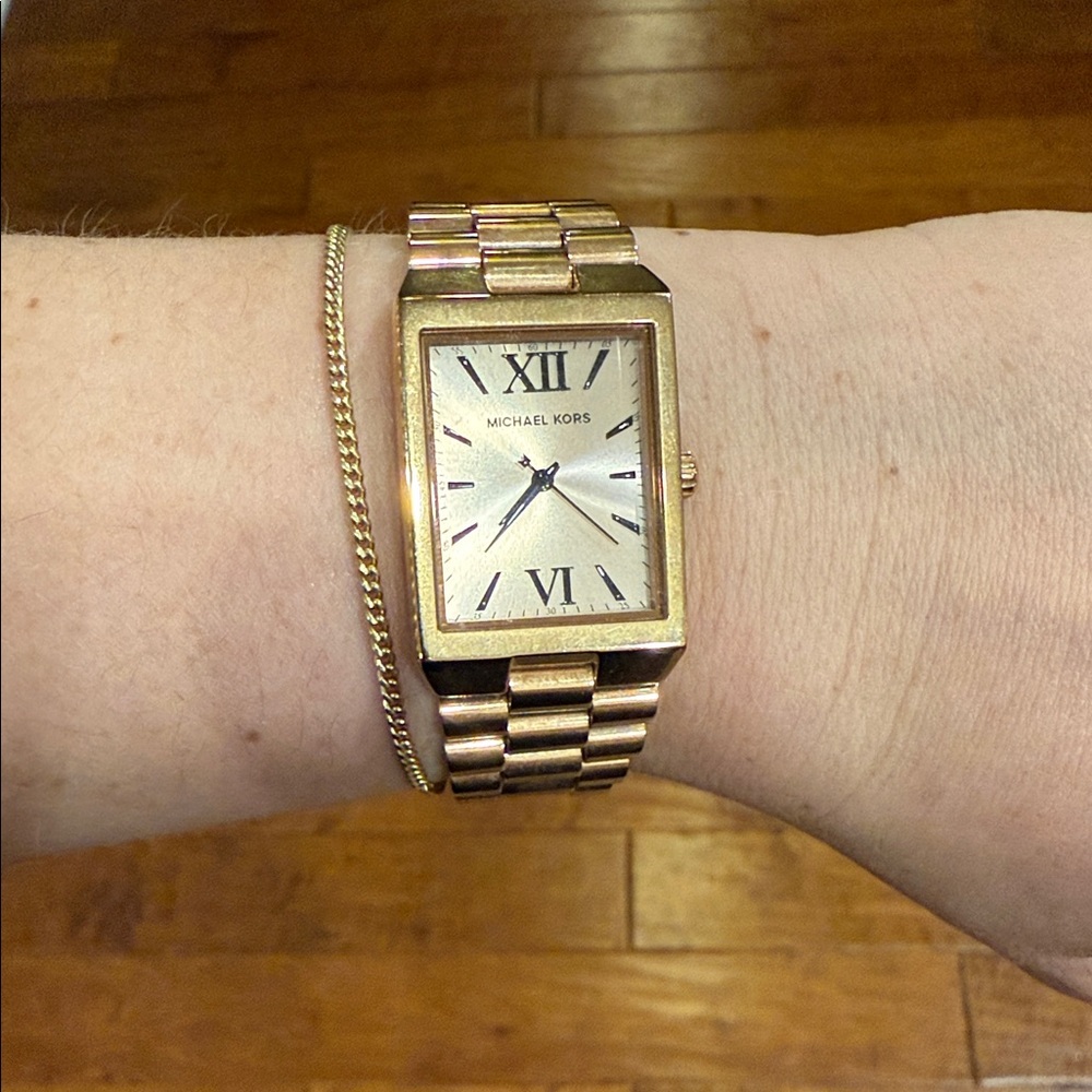 Women’s Michael Kors Rose Gold Rectangular Watch